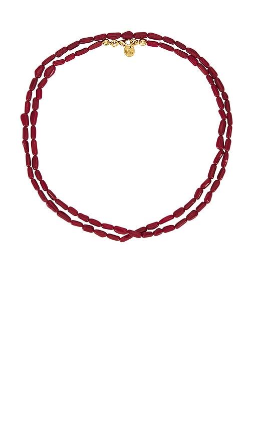 maison irem nungwi necklace in red.