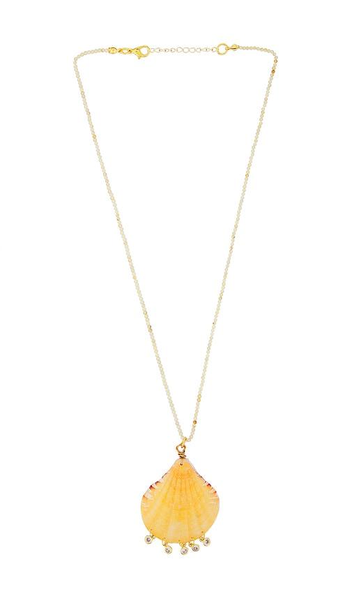 maison irem soma necklace in orange.