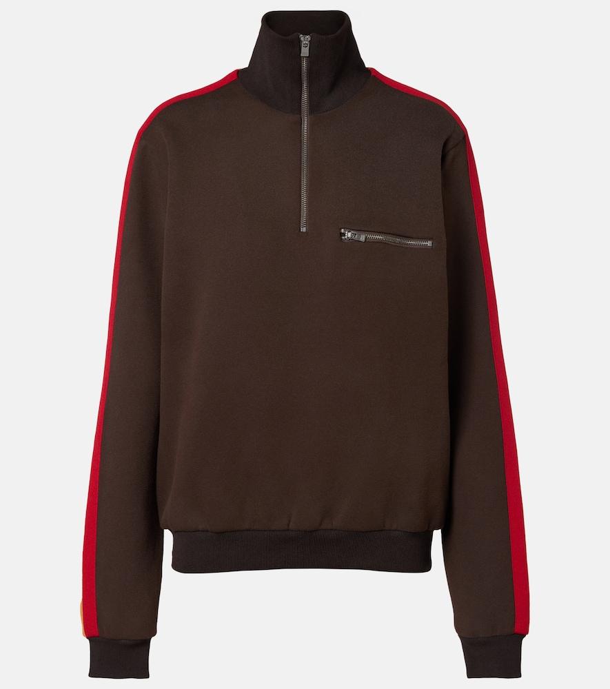maison margiela cotton-blend jersey half-zip sweatshirt