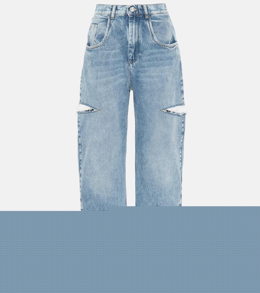 maison margiela cutout high-rise wide-leg jeans