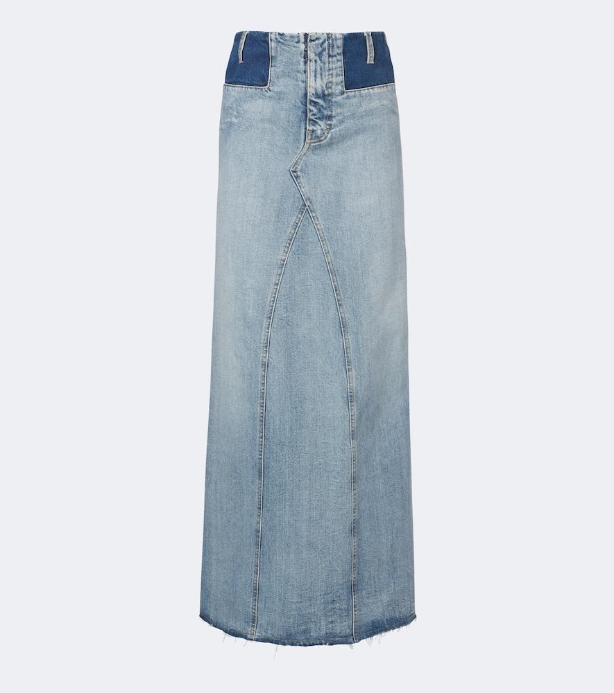maison margiela paneled denim maxi skirt
