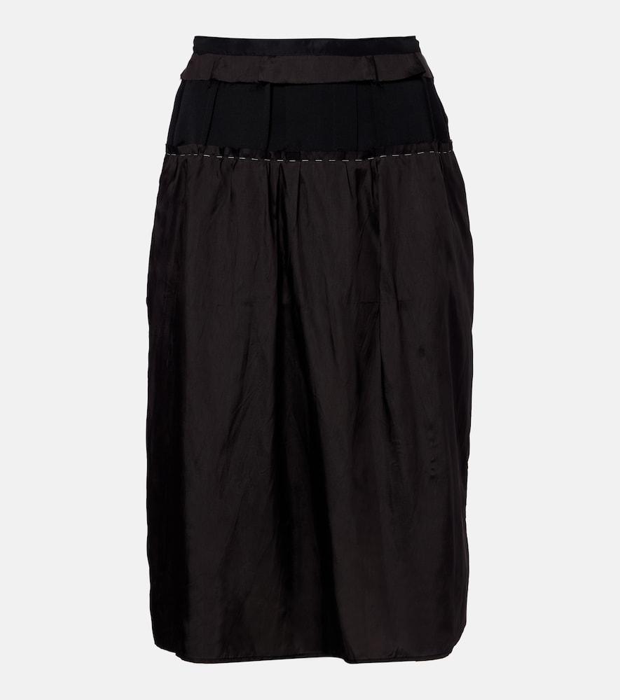 maison margiela paneled midi skirt