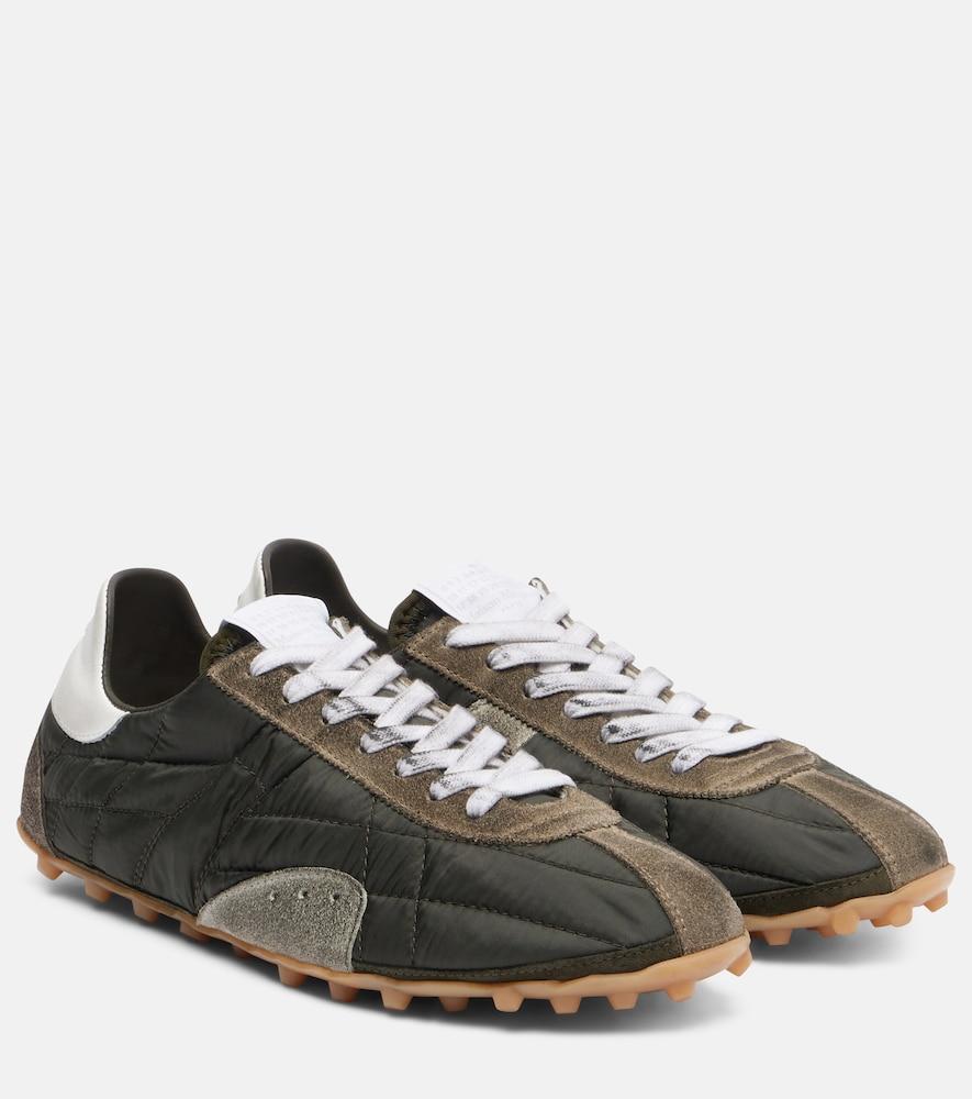 maison margiela sprinters suede-trimmed sneakers