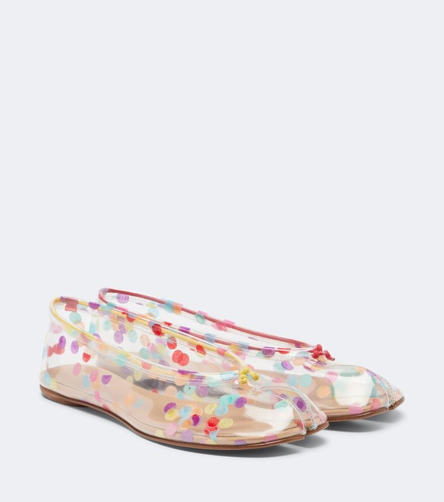 maison margiela tabi printed ballet flats