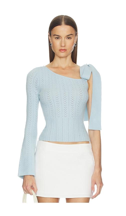 majorelle belle bow tie sweater in baby blue. - size l (also in xs, s, m, xl)
