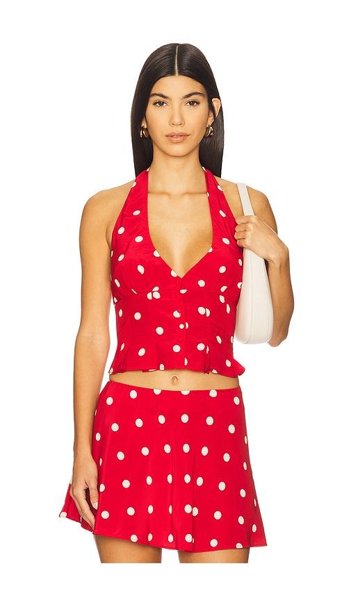 majorelle deanna halter top in red. - size l (also in m)