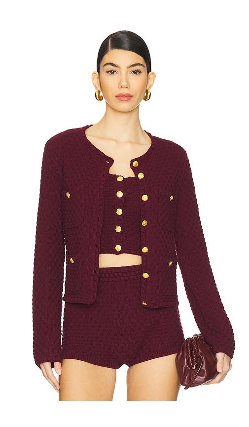 majorelle evaline cardigan in burgundy. - size xs (also in xxs)