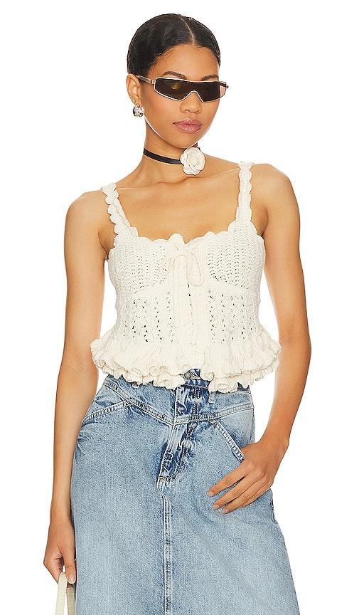 majorelle taissa corset top in ivory. - size l (also in m, xl)
