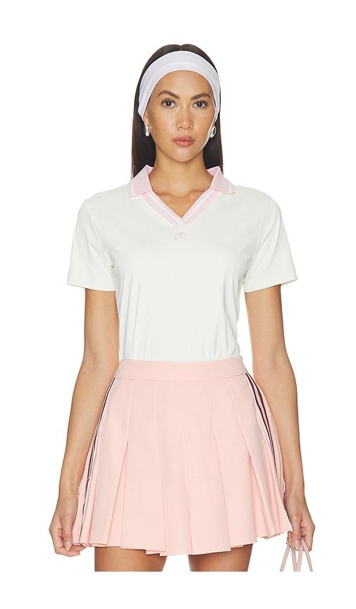 malbon carlota polo top in ivory. - size l (also in m, s, xl, xs)