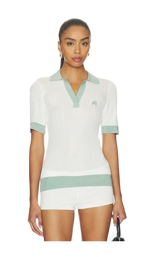 malbon melany polo top in cream. - size l (also in s, m, xl)
