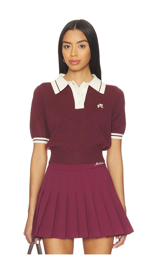 malbon mikayla knit polo in burgundy. - size l (also in xs)