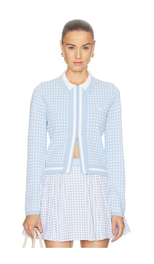 malbon x hvn daisy longsleeve top in blue. - size l (also in xs, s, m)