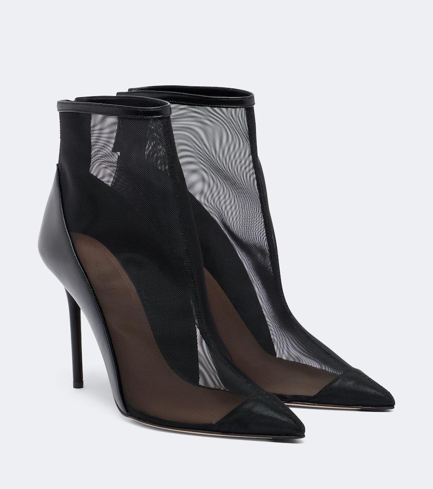 malone souliers arc leather-trimmed mesh ankle boots