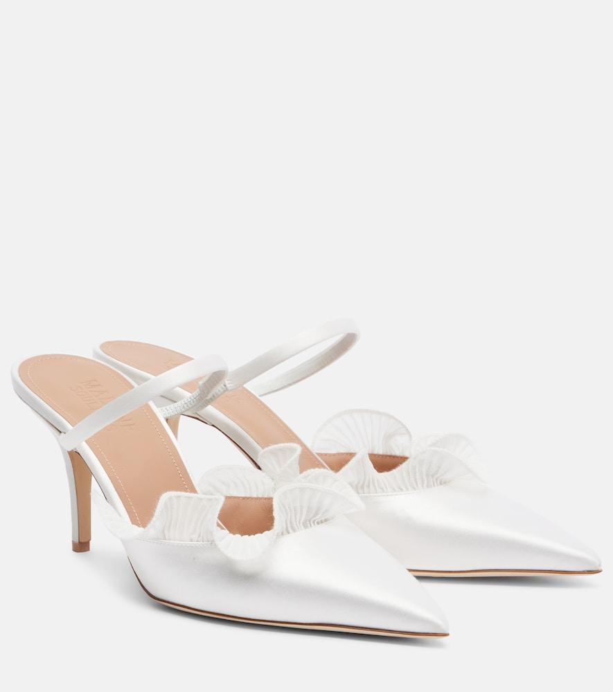 malone souliers cecile 70 ruffled satin mules