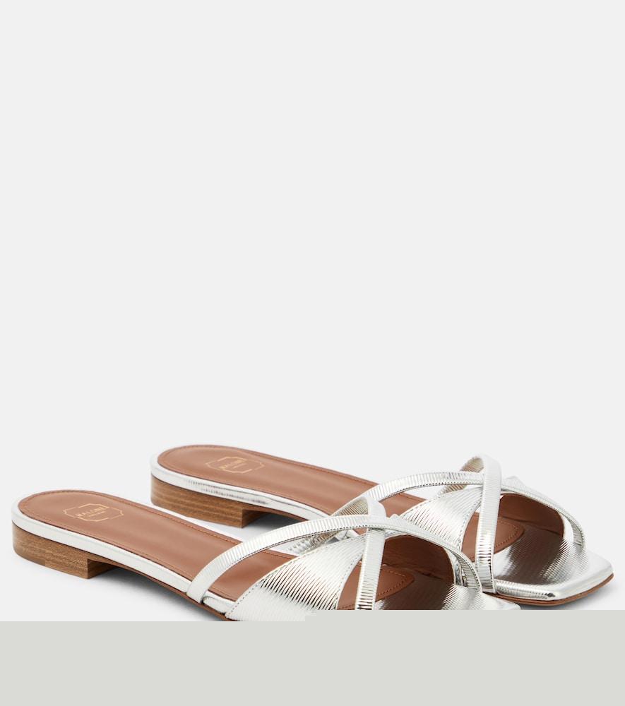 malone souliers penn embossed leather slides