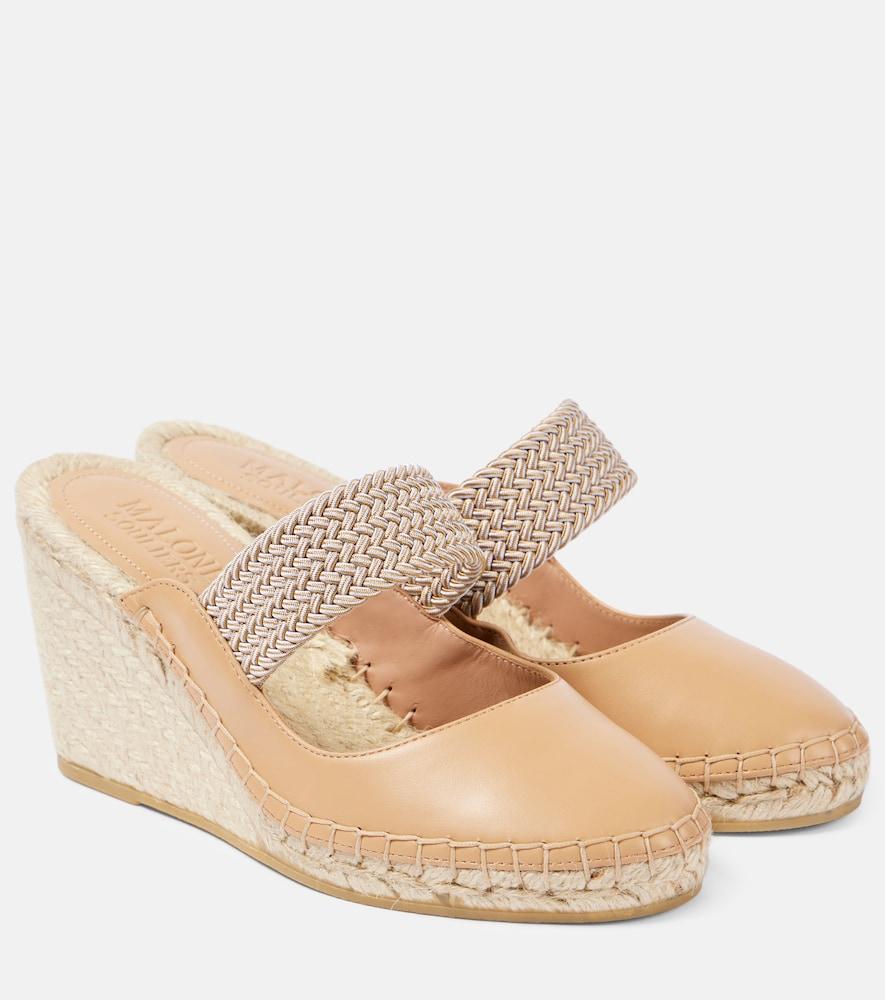 malone souliers siena 70 leather espadrille wedges