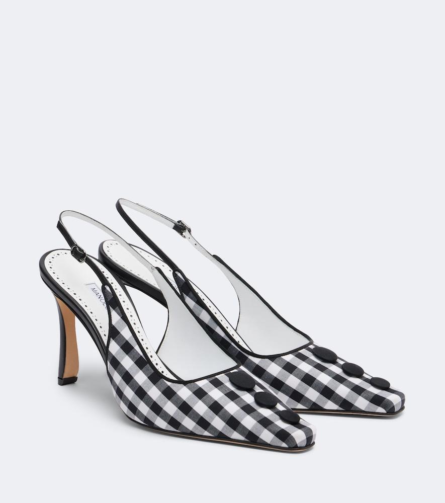 manolo blahnik alexa checked slingback pumps