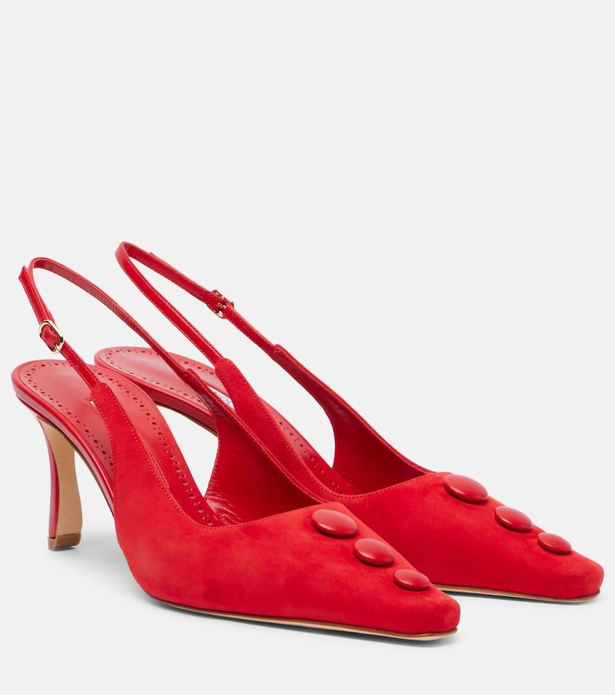 manolo blahnik alexa suede slingback pumps