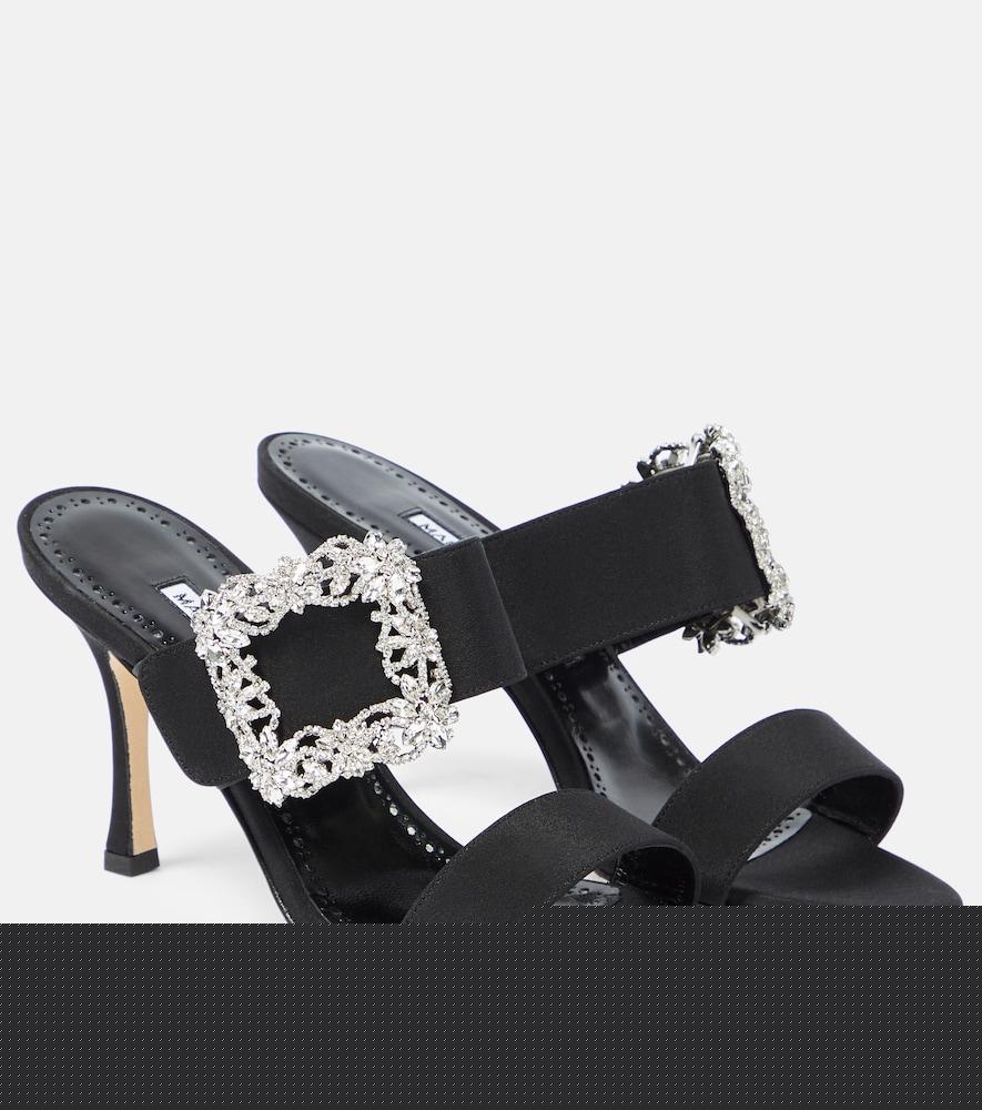 manolo blahnik gable embellished satin sandals