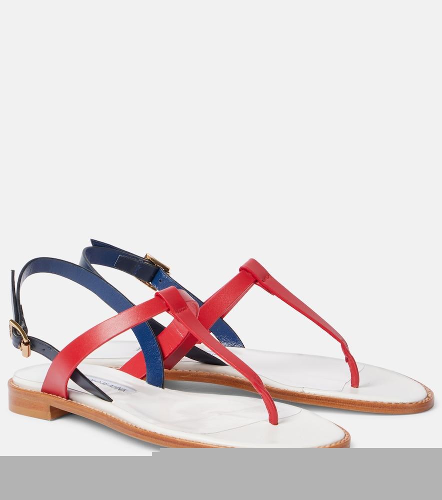 manolo blahnik hata leather thong sandals