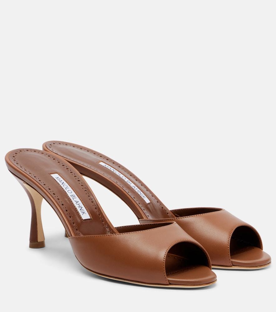 manolo blahnik jada leather mules