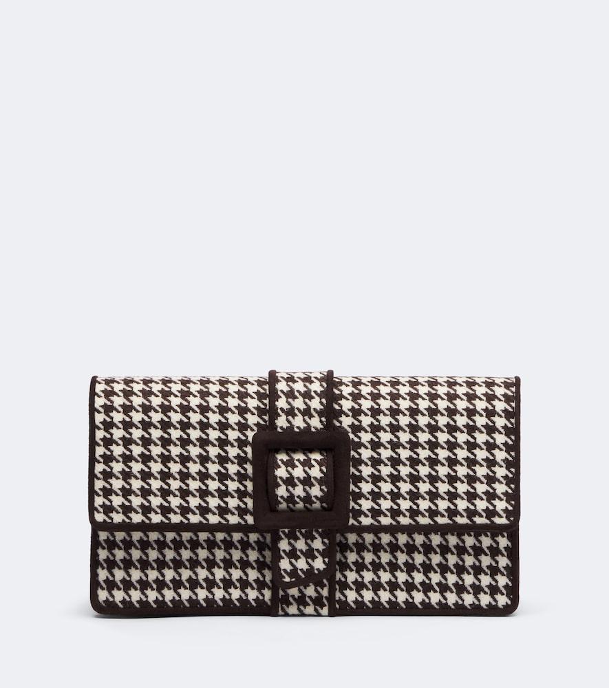 manolo blahnik maycap houndstooth clutch