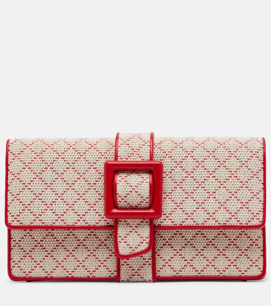 manolo blahnik maycap raffia-effect clutch