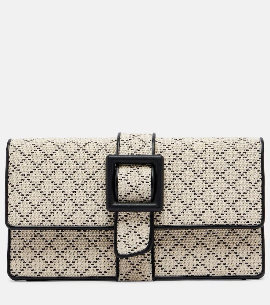 manolo blahnik maycap raffia-effect clutch