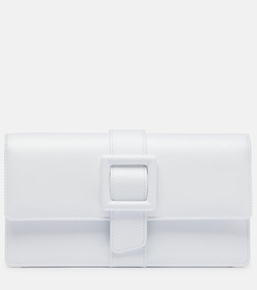 manolo blahnik maygot leather clutch