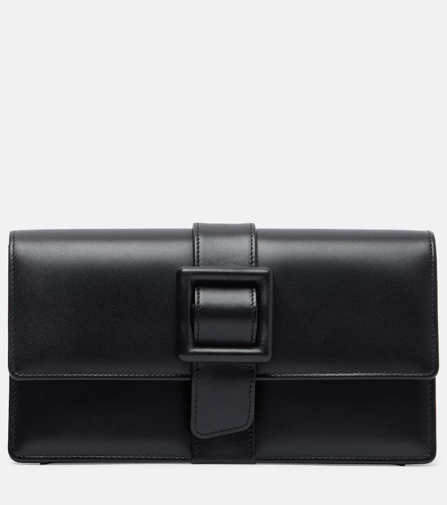 manolo blahnik maygot leather clutch