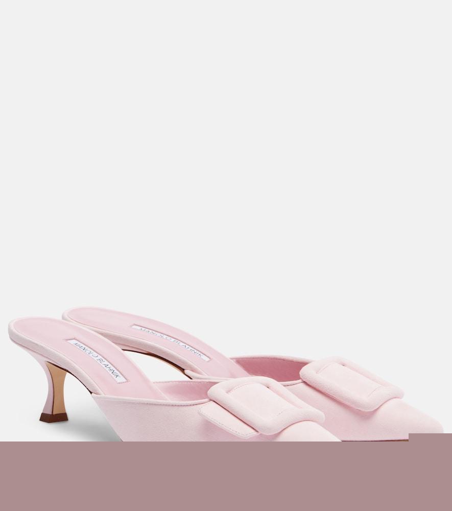manolo blahnik maysale 50 suede mules