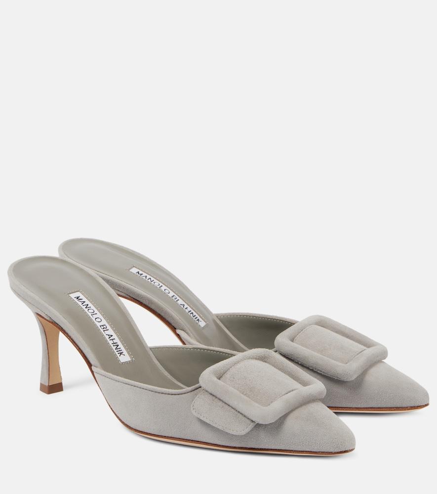 manolo blahnik maysale 70 suede mules