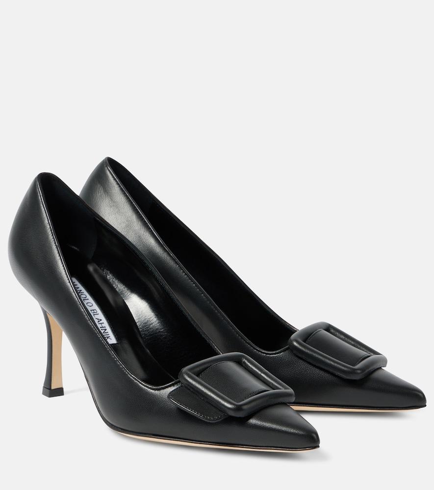 manolo blahnik maysale leather pumps