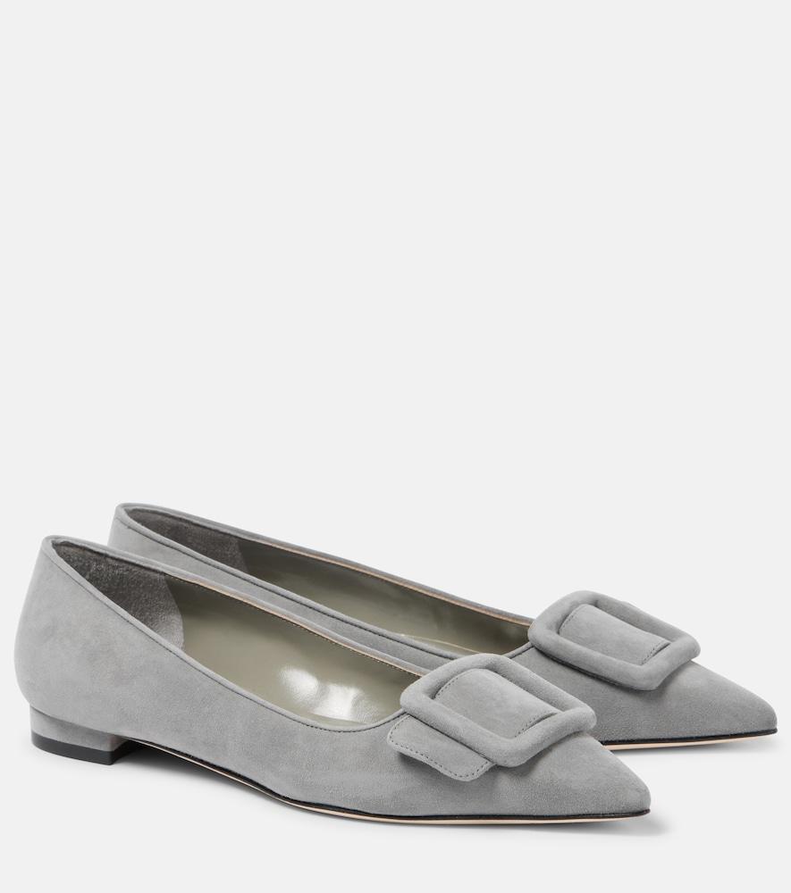 manolo blahnik maysalepumpflat suede ballet flats