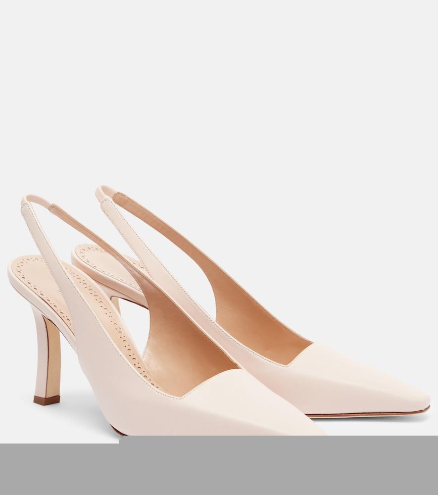 manolo blahnik moiramu leather slingback pumps