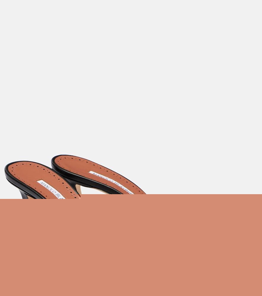 manolo blahnik muluka 70 leather mules