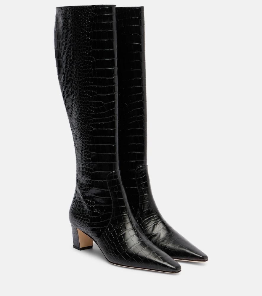 manolo blahnik penelope leather knee-high boots