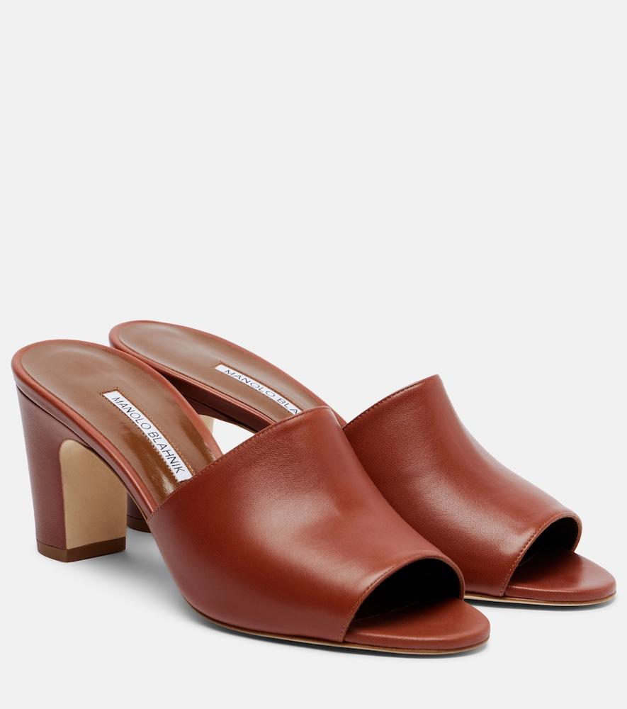 manolo blahnik rapalla leather mules