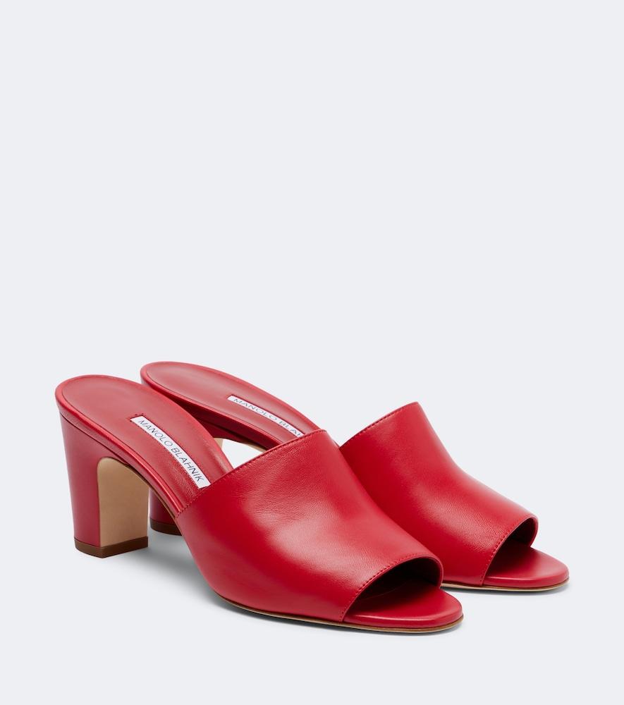 manolo blahnik rapalla leather mules