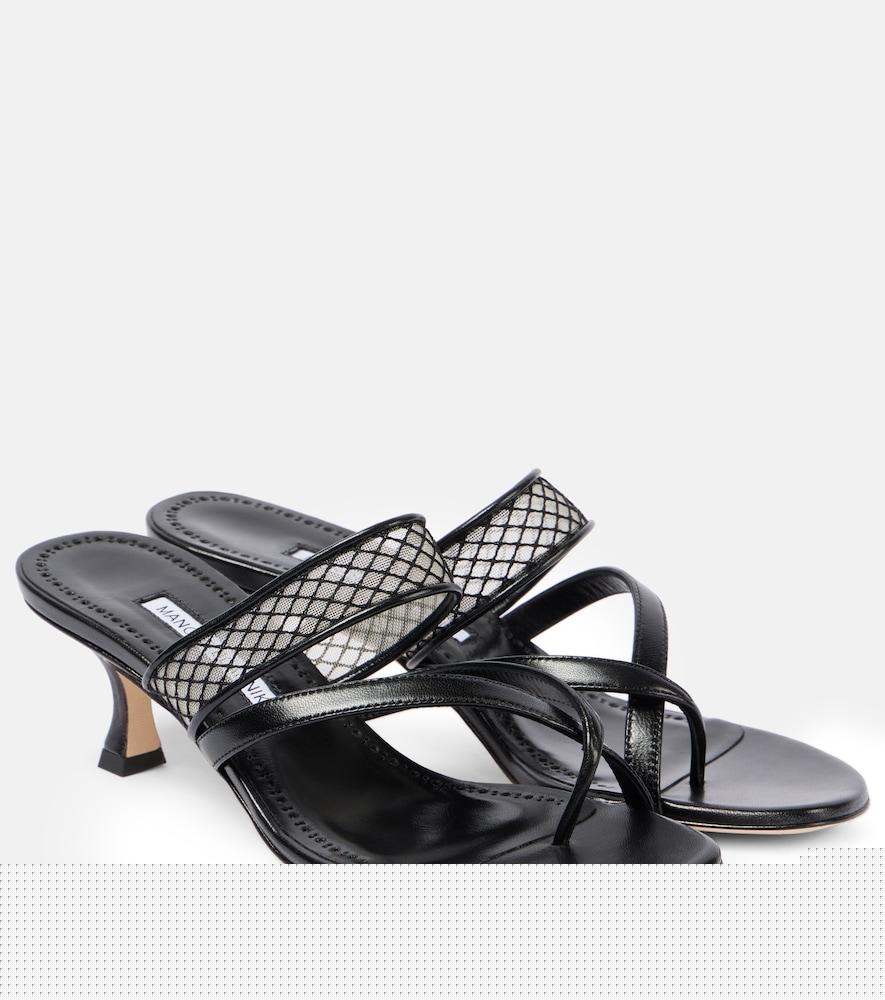 manolo blahnik sulna 50 leather mules