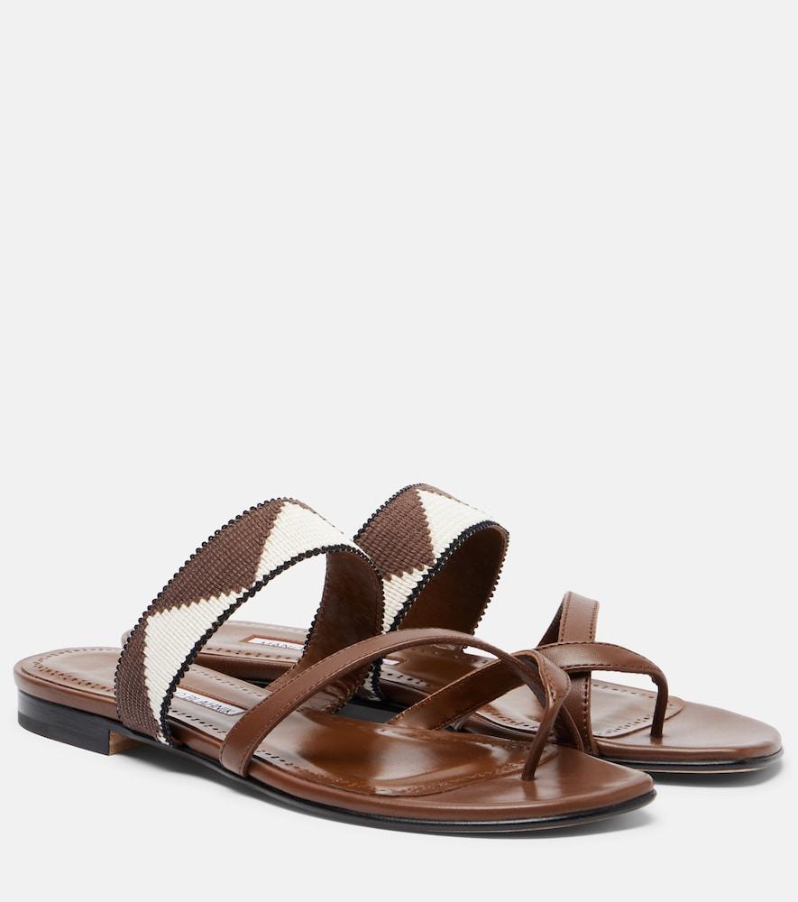 manolo blahnik susastra leather sandals