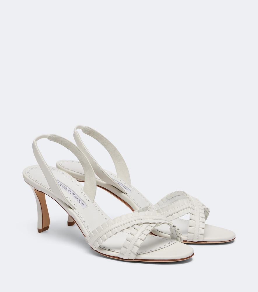 manolo blahnik volusan leather slingback sandals