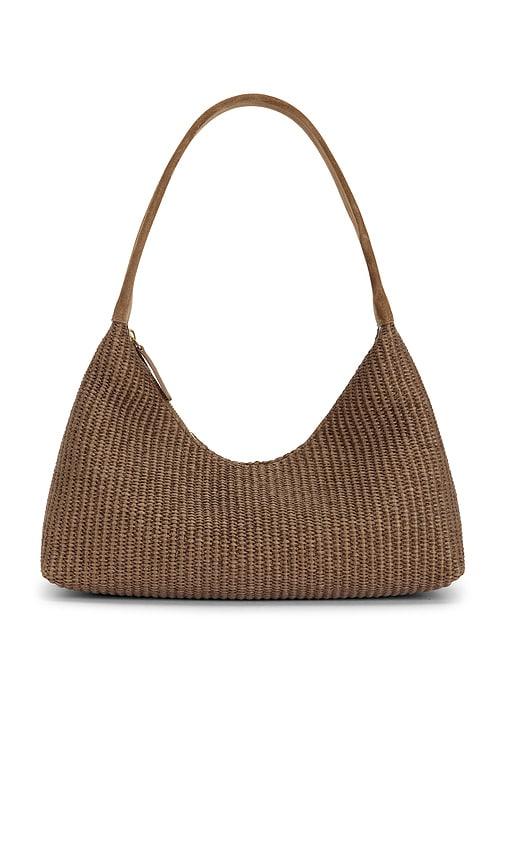 mansur gavriel candy baguette shoulder bag in brown.