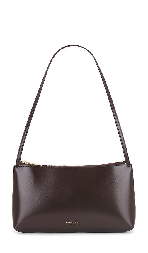 mansur gavriel gaia shoulder bag in chocolate.