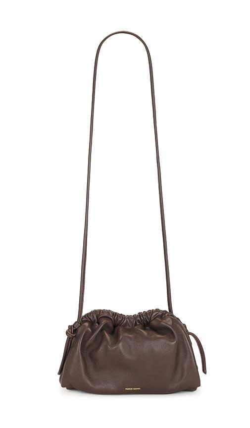 mansur gavriel mini cloud clutch bag in brown.