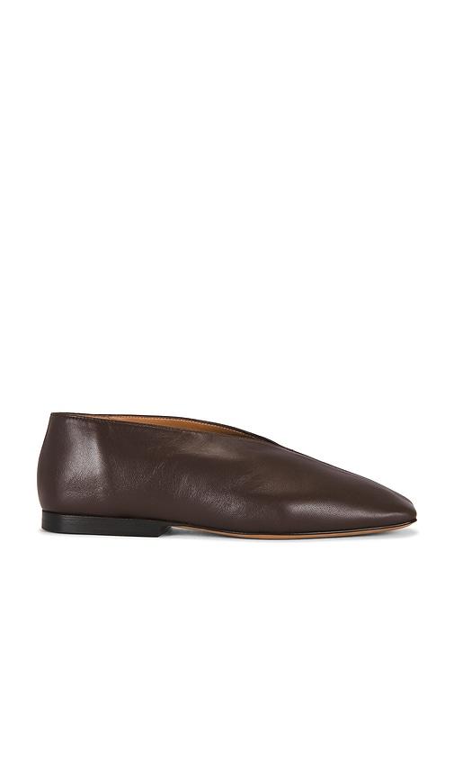 mansur gavriel square soft v flat in brown. - size 35 (also in 38, 39)