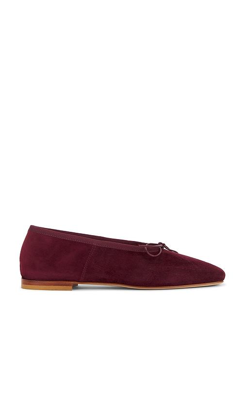 mansur gavriel square toe ballerina flat in burgundy. - size 35.5 (also in 36)