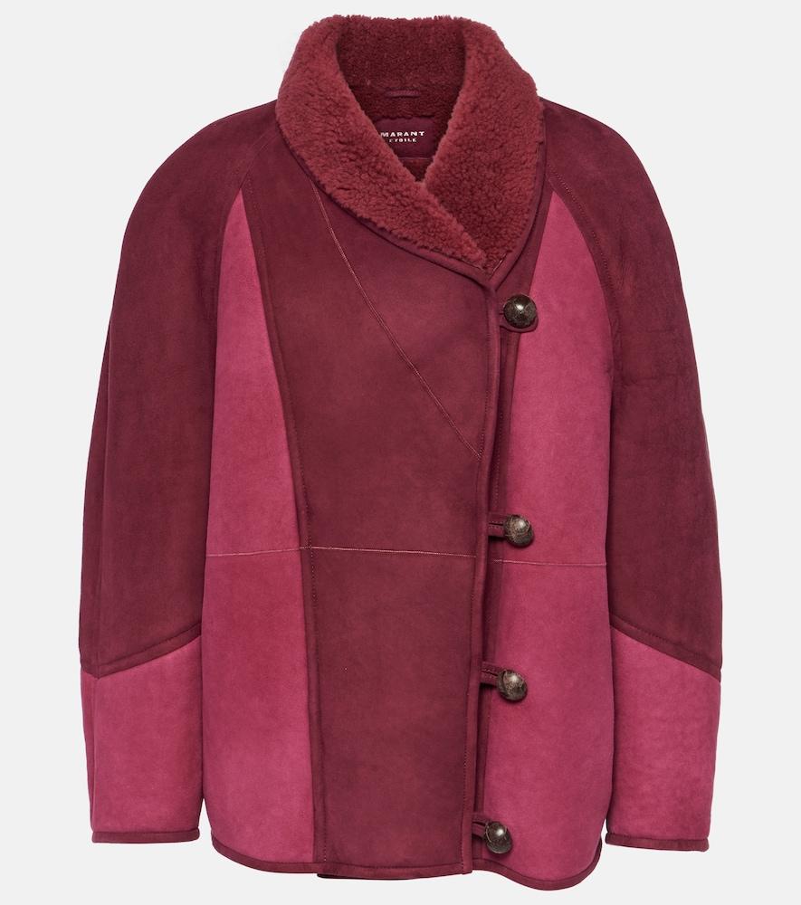 marant etoile abeni shearling-lined suede jacket