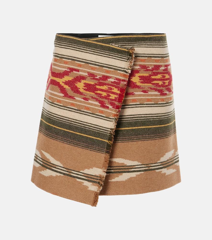 marant etoile adelaide fringed wool-blend miniskirt
