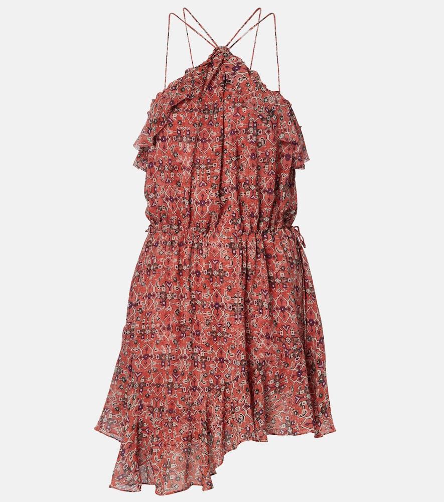 marant etoile betty gathered semi-sheer minidress